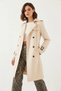 Women's Back Detailed Buckle Trench Coat Cream - 6