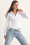 Women's Corset Detailed Back Tie Zippered White Shirt - 6