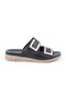 Women's Slippers Daily Genuine Leather Double Strap Square Metal Buckle Flat Sole 26Y-1695 - 2