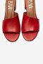 Delavie Red Skin Genuine Leather Women's Thick Heeled Slippers - 2