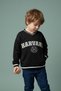 Unisex Kids' V-Neck College Printed Sweatshirt with Stripe Detail - 2