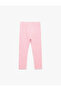 Cotton Patterned Pink Baby Girl Leggings 7Wmg40043Ak - 4