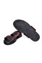 Burgundy Color Laceless Genuine Leather Men's Slippers - 3