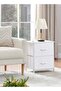 Visionnaire Modern Nightstand with 2 Drawers, Metal Frame Bedside Table, Minimalist Bedroom Storage Cabinet - 2
