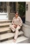Tencel Fabric Gold Buttoned Bat Sleeve Suit - 3