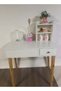 Multifunction Upgraded Design One Drawer Vanity Makeup Glass Mirror Dressings Storage 15 mm Thickness Wood Sheet Table 80 x 40 x 111 cm - 3