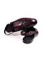 Burgundy Color Lace-Up Genuine Leather Leather Sole Men's Sandals - 2