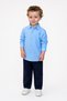 Boy's Linen Shirt and Gabardine Trousers Set Blue
