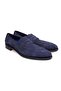 Dark Blue Color Laceless Genuine Leather Men's Shoes
