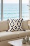 Bohemian Ethnic Geometric Patterned Embossed Punch Embroidered Tassel Cushion Cover 42X42 cm - 7