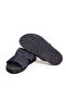 Dark Blue Color Laceless Genuine Leather Men's Slippers - 3