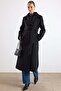Exclusive Coat with Punto Stitching and Patch Detail Black 3174 - 4