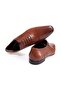 Tan Color Lace-Up Genuine Leather Leather Sole Men's Shoes - 2