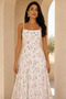 Women's Thin Strap Floral Patterned Midi Dress - Off White - 2