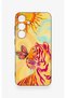 Samsung S25 Plus Compatible Tiger of the Sun Patterned Silicone Case - 2