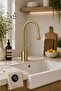 Gloria Damla Kitchen Sink Faucet Matte Gold Swan Kitchen Faucet Single Handle Matte Gold Sink Faucet