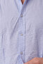 Men's Blue Relaxed Fit Wrinkle Textured Non-Iron Summer Shirt 2602608 - 3