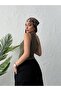 Women's Olive Green Shoulder Twist Crop Blouse - 5