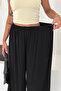 Women's Elastic Waist, Drawstring Cuffs, Loose Shalwar Trousers - 3
