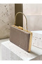 Rosegold Striped Laser Patterned Women's Evening Dress Bag Wedding Engagement Graduation - 7