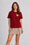 Minimalist Lemon Slices Print T-Shirt - Red - 3