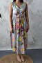 Blue Floral Patterned Summer Dress - 3