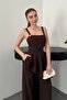 Brown Flounce Blouse and Pants Set - 3