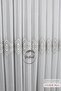 1-3 Regular Pleated Modern Silver Diamond Patterned Leyla Tulle Curtain - 4