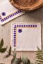 Purple Floral Patterned Handmade 2-Piece Presentation Napkin 14X14 cm - 7