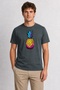 Pop Art Pineapple Print T-Shirt - Smoked