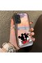Samsung Galaxy A72 Compatible Silicone Edge Hard Back Case Couple Phone Case with Cartoon Pattern - 3