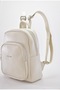 Soft Faux Leather Cream Women's Backpack with Double Compartments, Stylish and Convenient for Daily Use, with Adjustable Straps - 5