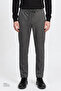 Men's Anthracite Slim Fit Tight-Fitting Tie-Waist Diagonal Patterned Flexible Casual Trousers with Side Pockets - 2