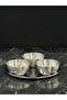 Stainless Steel Valeran Silver Tray Sauce Bowl and Snack Bowl Presentation Set - 4 Pieces - 4