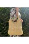 Beige Motif Straw Bag