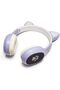 K10 Kids Christmas Birthday Cat Ears Bluetooth Foldable LED Light Up Headphones