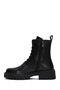 Women's Black Zippered Leather Boots Wf450001Dv - 4