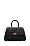 Women's Black Long Strap Quilted Shoulder Bag 26Pbd2487Kp - 7