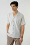 Short Sleeve Regular Fit Apaş Collar Patterned 100% Cotton Shirt - 2