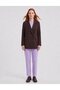Flap Pocket Crepe Blazer Jacket Dark Brown - 2