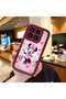 Mi 15 5g Compatible Case Camera Protector Minnie Pattern Maroon Lover Couple Silicone Phone Case