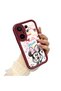 Vivo X200 Fe Compatible Case Camera Protector Minnie Pattern Burgundy Lover Couple Silicone Phone Case - 2