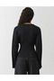 Diving Fabric Waist-Fitted Crew Neck Blouse - 6