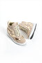Frm 163 Women's Beige White Star Detailed Ankle-Length Thick Sole Hidden Heeled Daily Casual Shoes Boots - 6