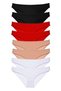 Glb-Stl41414 8 Pieces Super Eco Set Lycra Women's Slip Panties Black Red Skin White