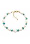 Turquoise Stone Sea Shell Gold Anklet - 2
