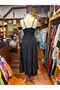 Aurelia Black Color Gold Leaf Embroidered Bohemian Dress - 7