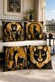 Egyptian Cat Patterned 4-Piece Throw Pillow Cover Set