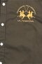 Men Slim Fit Embroidered Logo Long Sleeve Casual Shirt, Olive - 5