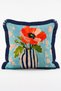 Oil Painting Vase Flower Patterned Multi-Colored 4-Piece Fringed Throw Pillow Cover Set - 5